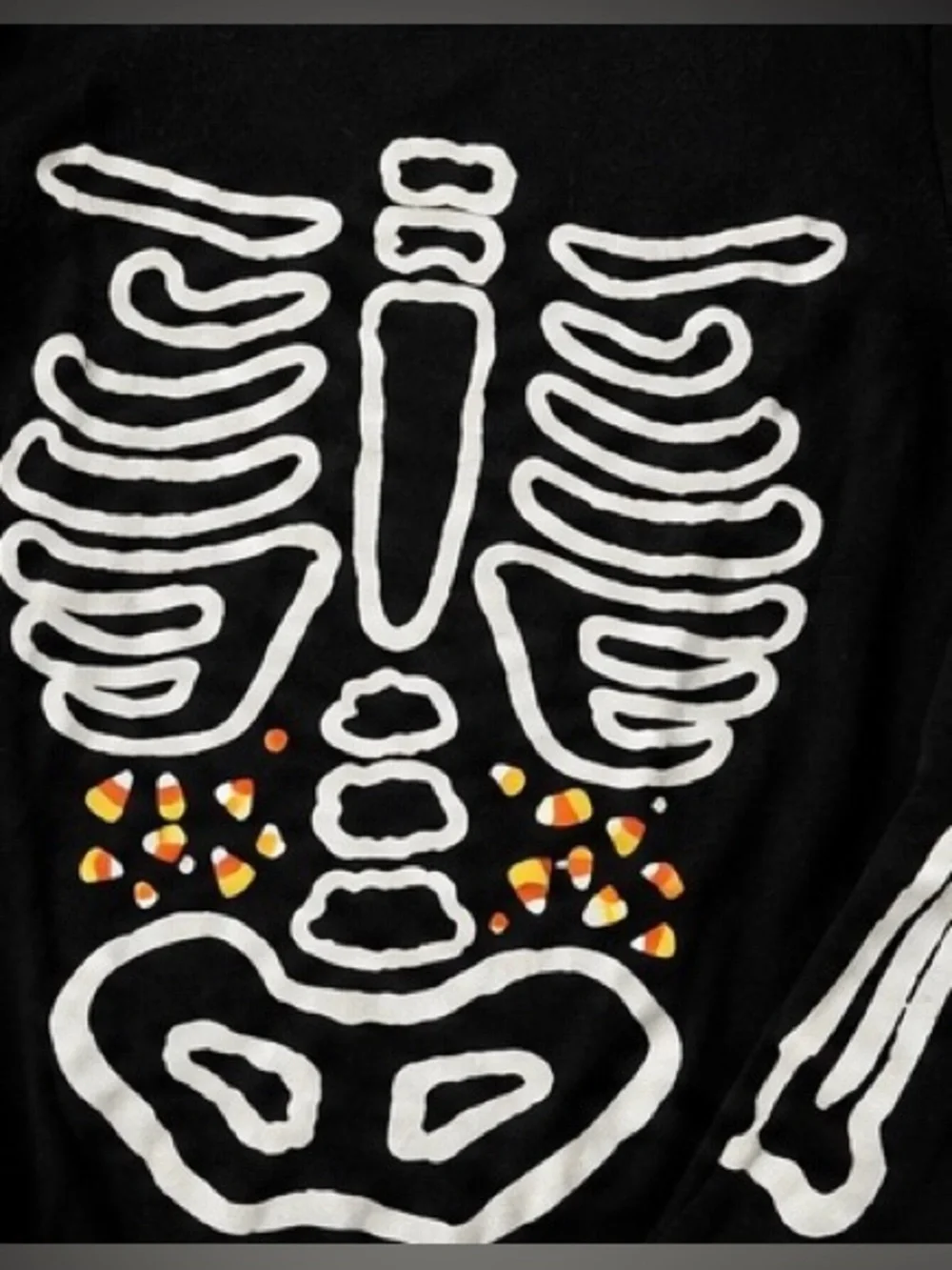 Cat & Jack Glow in Dark Skeleton Halloween Pajama Set Costume Candy Corn Kids 6